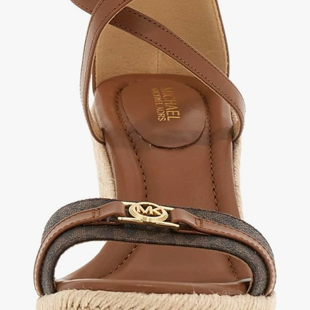 Michael Kors Tan and Brown Wedge Sandals - Picture 2 of 7